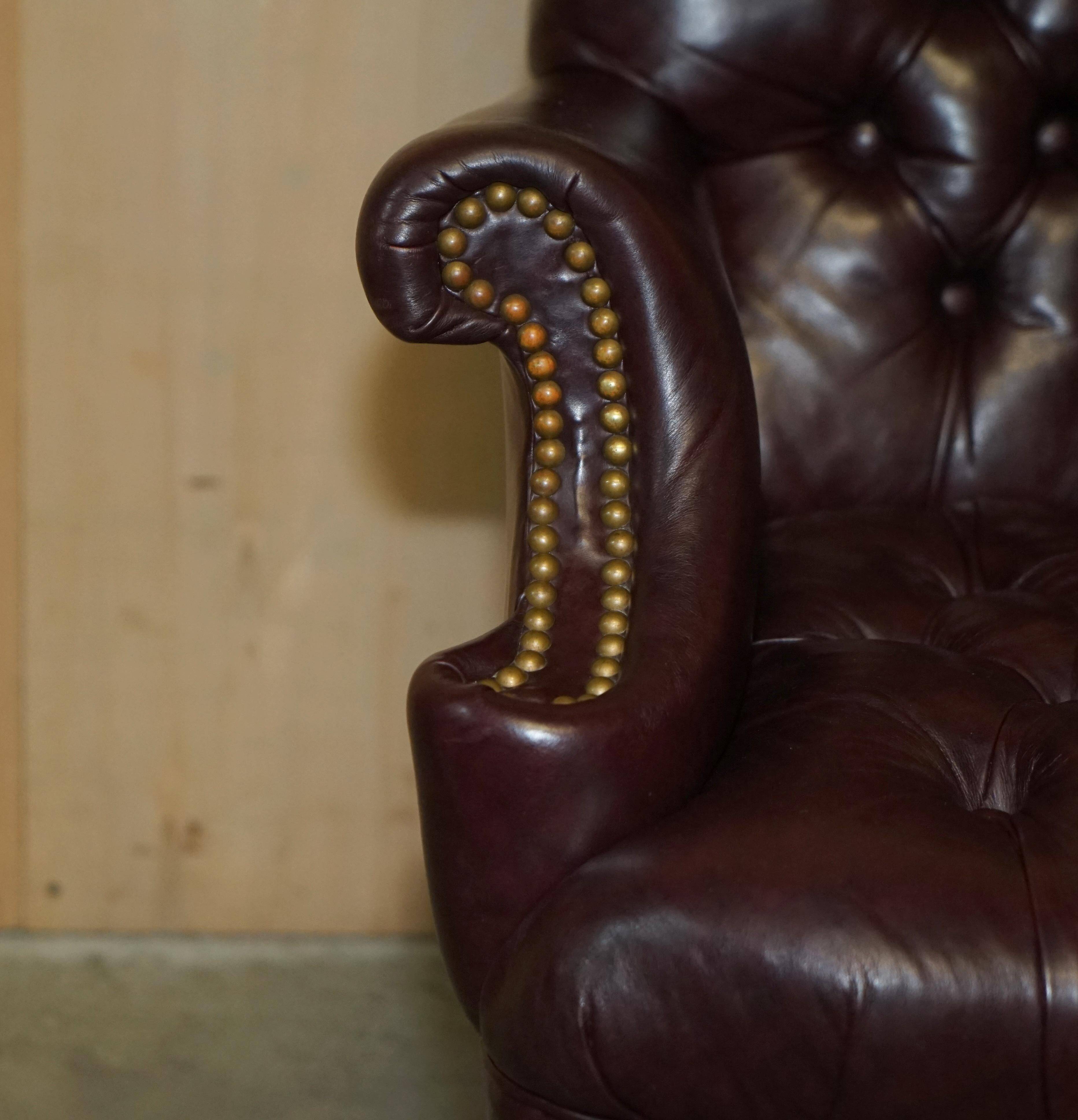 Vintage Chesterfield office chair with high back in Heritage leather.