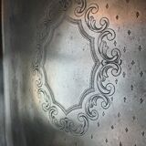 Rectangular brass top with engraved decoration