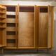 Scandinavian wardrobe 1960 honey color 4 doors L 205 cm