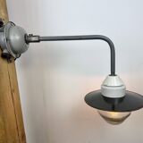 Industrial Factory Wall Light with Enamel Shade, 1960s