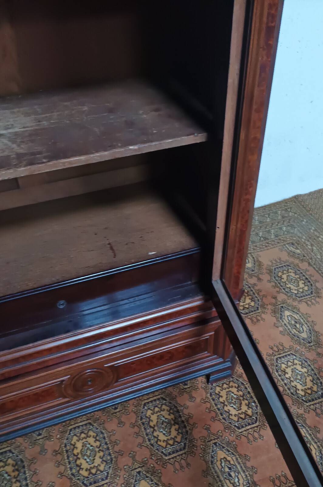Library from the Napoleonic III era in thuya burl.