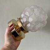 Vintage art deco globe wall or ceiling light in frosted glass