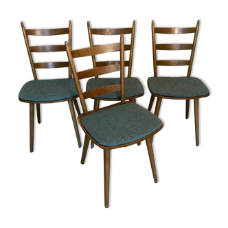 Lot of four vintage chairs feet compass
