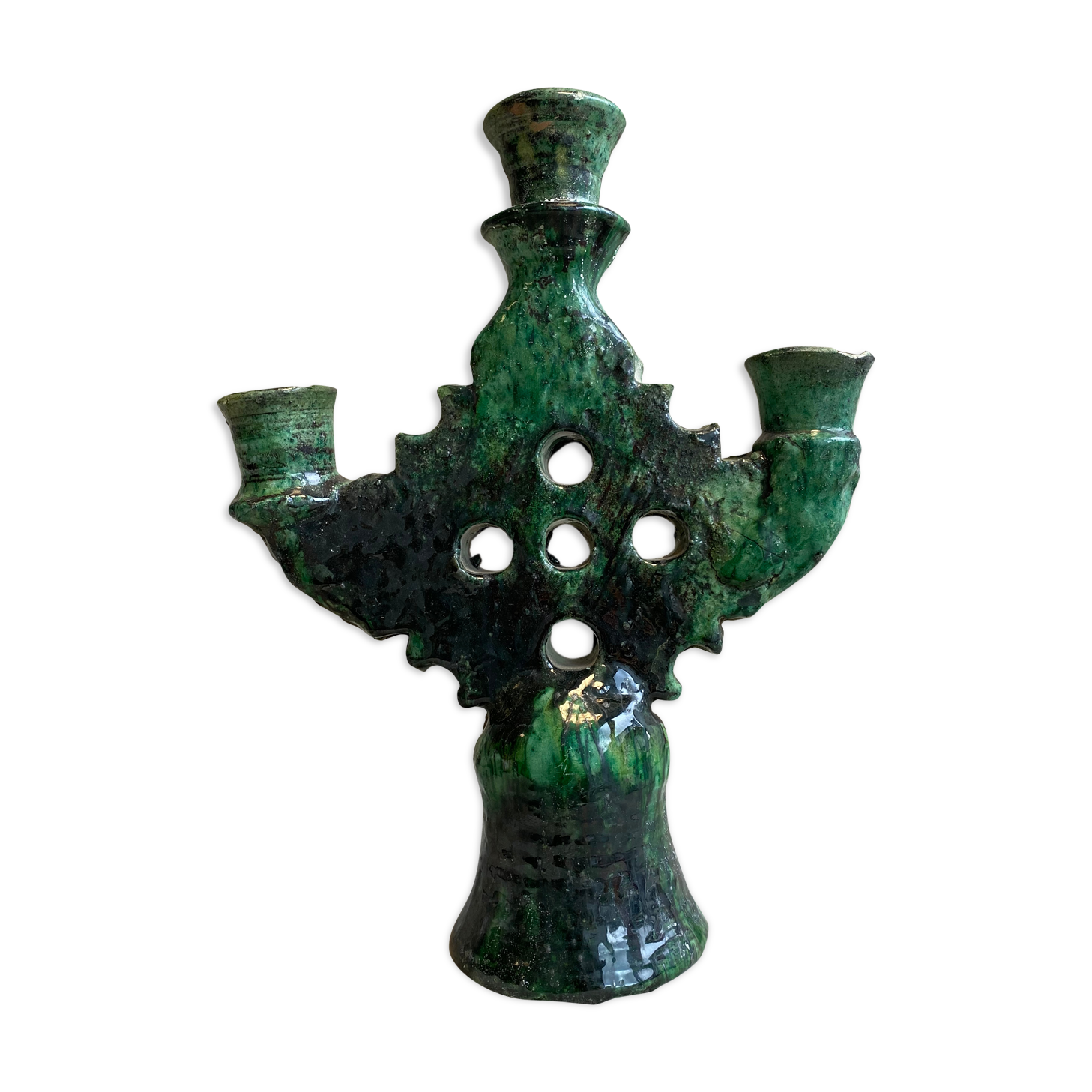 Tamegroute pottery candle holder