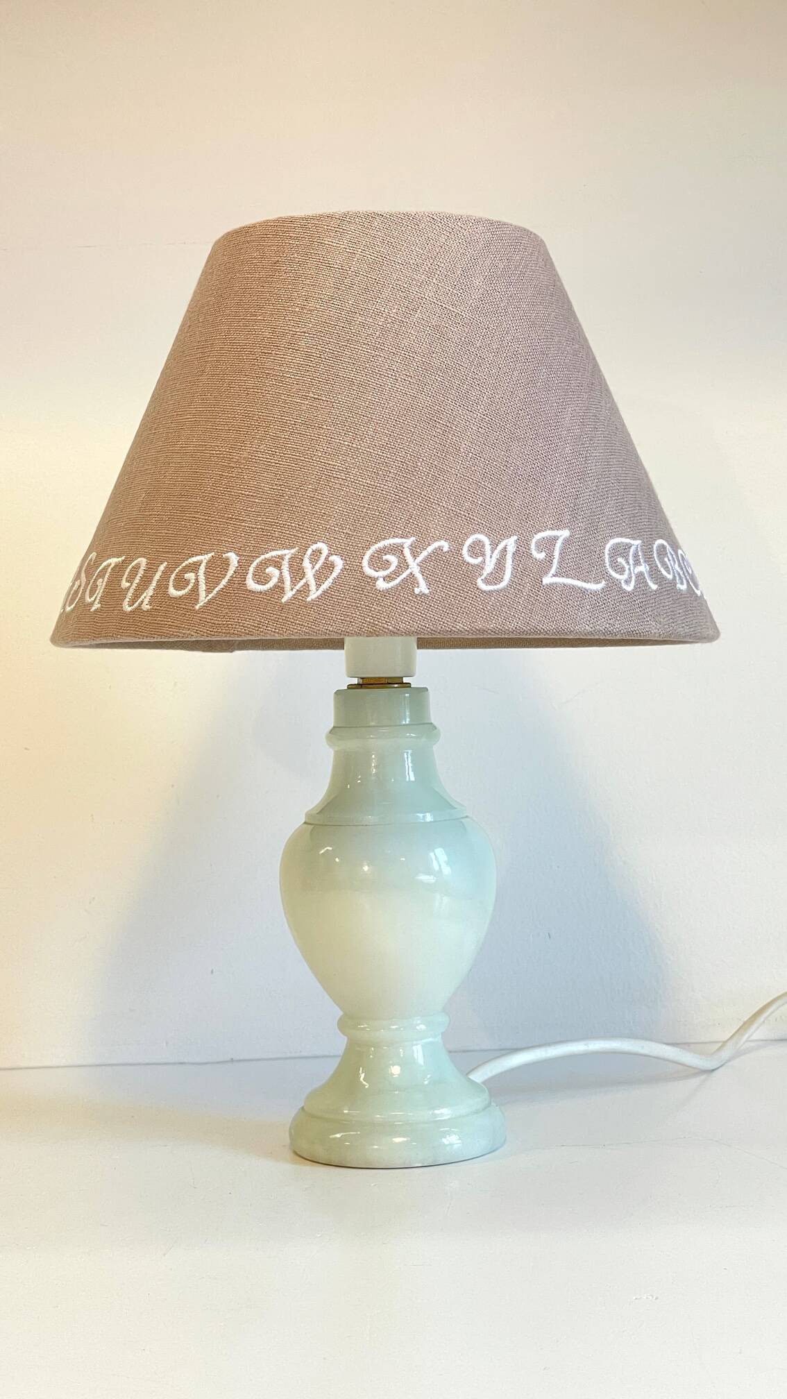 Vintage white marble lamp