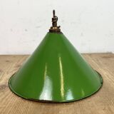 Industrial British Green Enamel Factory Pendant Lamp, 1950s