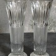 Duo of glass soliflores with vintage pimples 50s