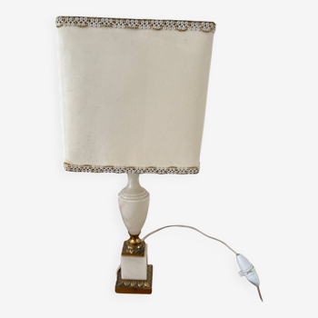 Vintage bedside lamp with marble base and gold metal