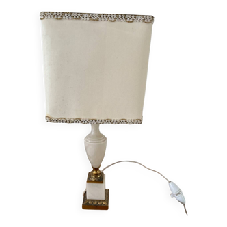 Vintage bedside lamp with marble base and gold metal