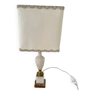 Lampe de chevet Vintage pied marbre et métal doré