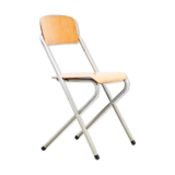 Aluflex-style folding beech chair