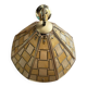 Lustre luminaire nacre vitrail laiton vintage