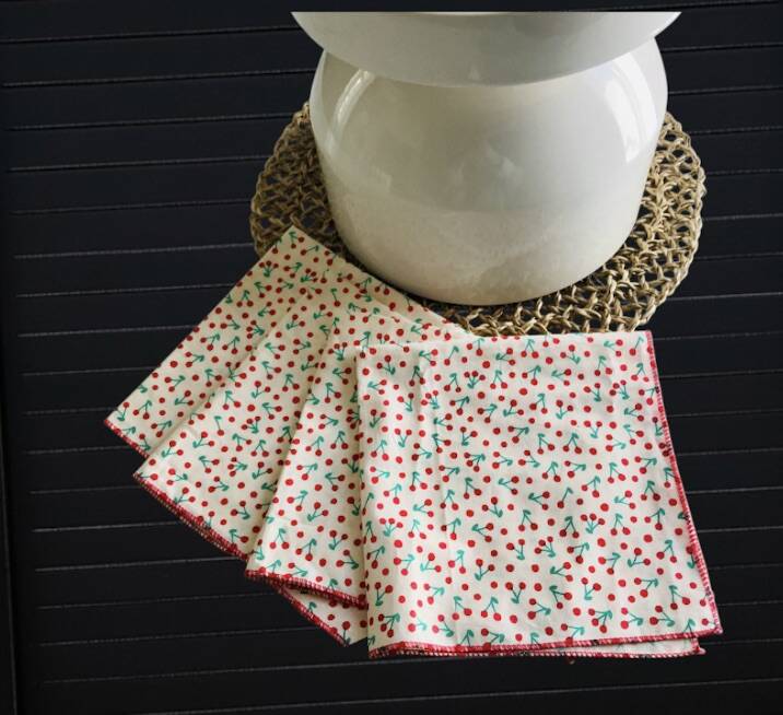 Cherry patterned napkins
