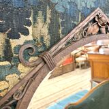 Miroir mural losange d’époque art deco en fer forgé, vers 1920