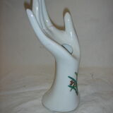 Hand baguier white ceramic soliflore with decorations