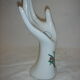 Hand baguier white ceramic soliflore with decorations