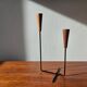 Rare teak and metal candle holder from the mid-century, Denmark, 1960s