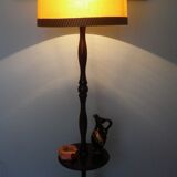 Wooden 1960s lamppost with large lampshade