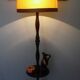 Wooden 1960s lamppost with large lampshade
