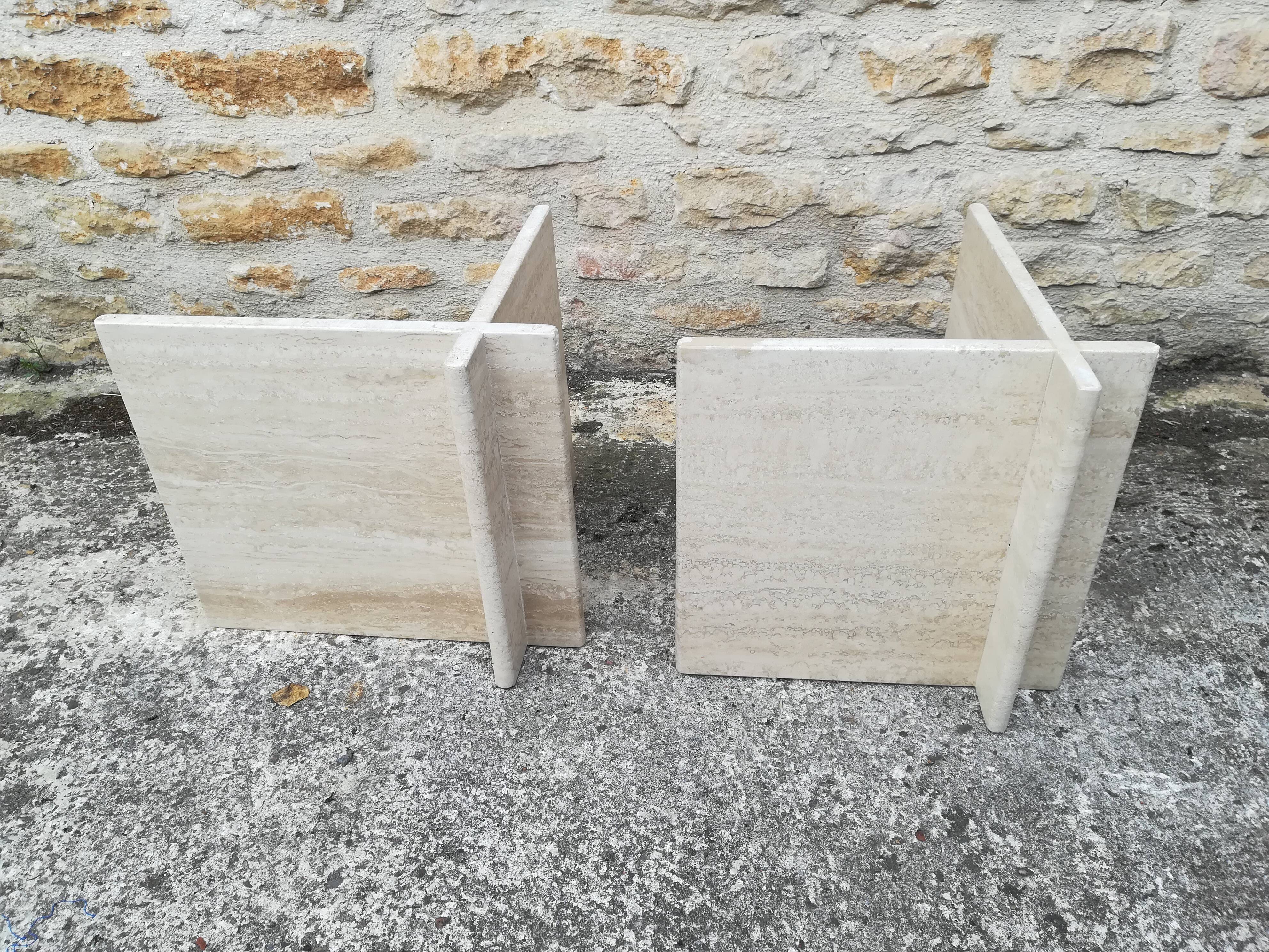 Travertine coffee table