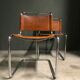 A pair of chromed tubular dining chairs 1980's