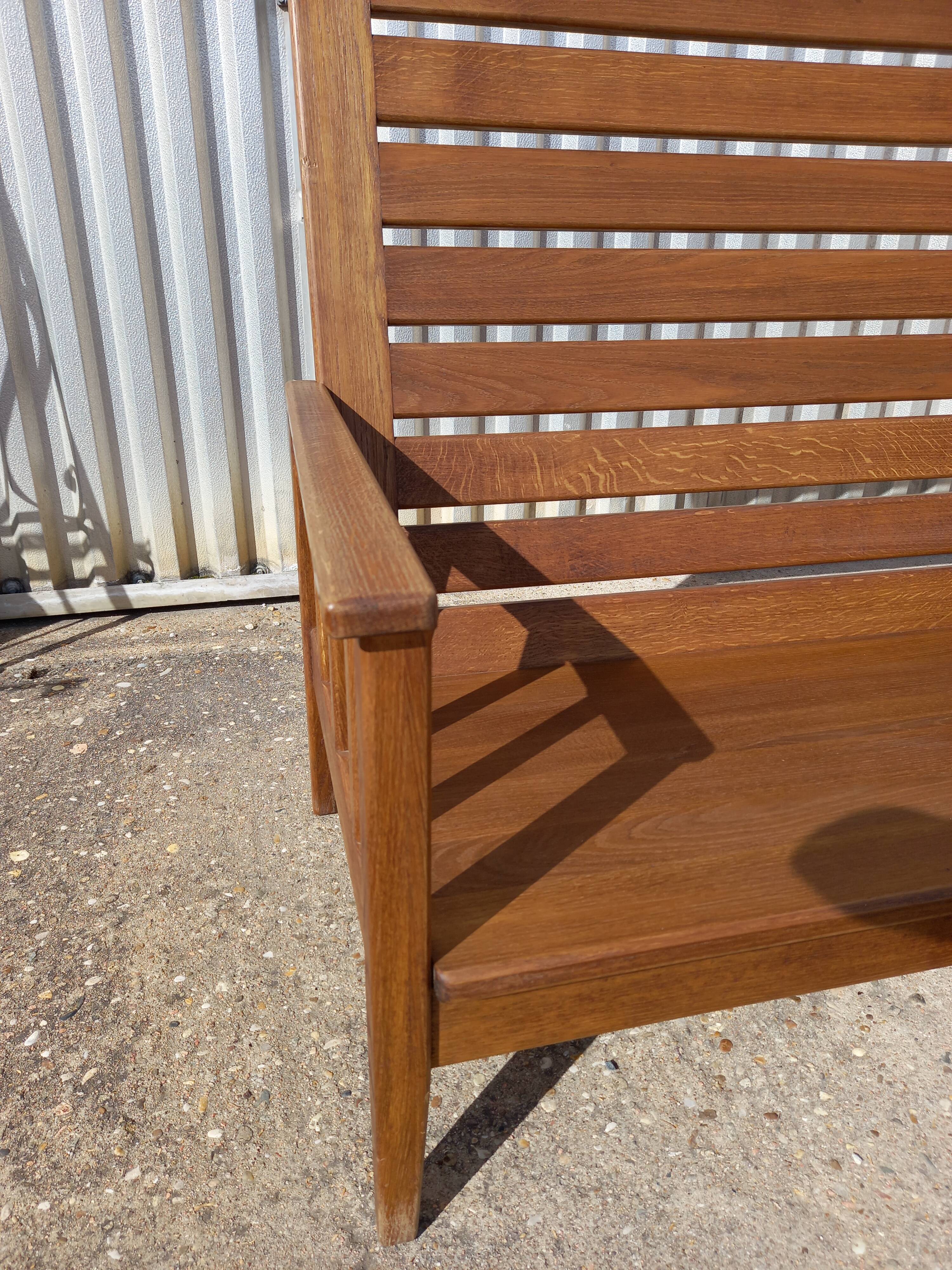 Scandinavian style oak bench in the 60s