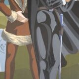 Gouache illustration art dramatiques signée Masqueliez 1956