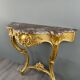 Console Murale De Style Louis XV En Bois Doré Et Marbre, XIXe Siècle