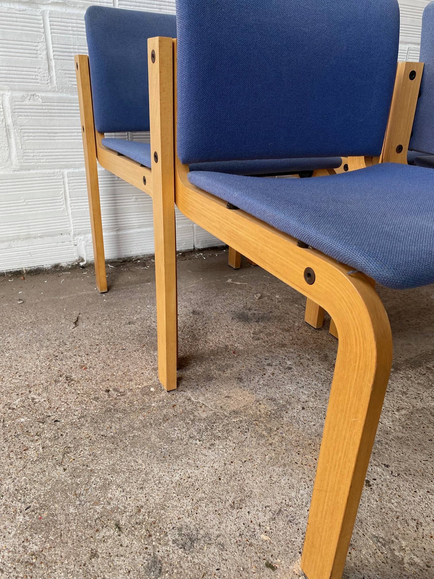 Set of 4 Fritz Hansen Scandinavian chairs