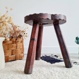Wooden tripod stool - brutalist chalet look