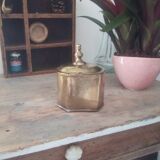 Old, oriental tea box in gilded copper