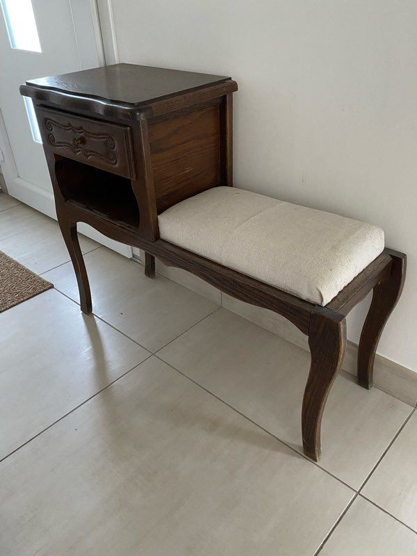Telephone table / antique oak nesting bench