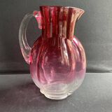 Colored blown glass jug attributed to Legras