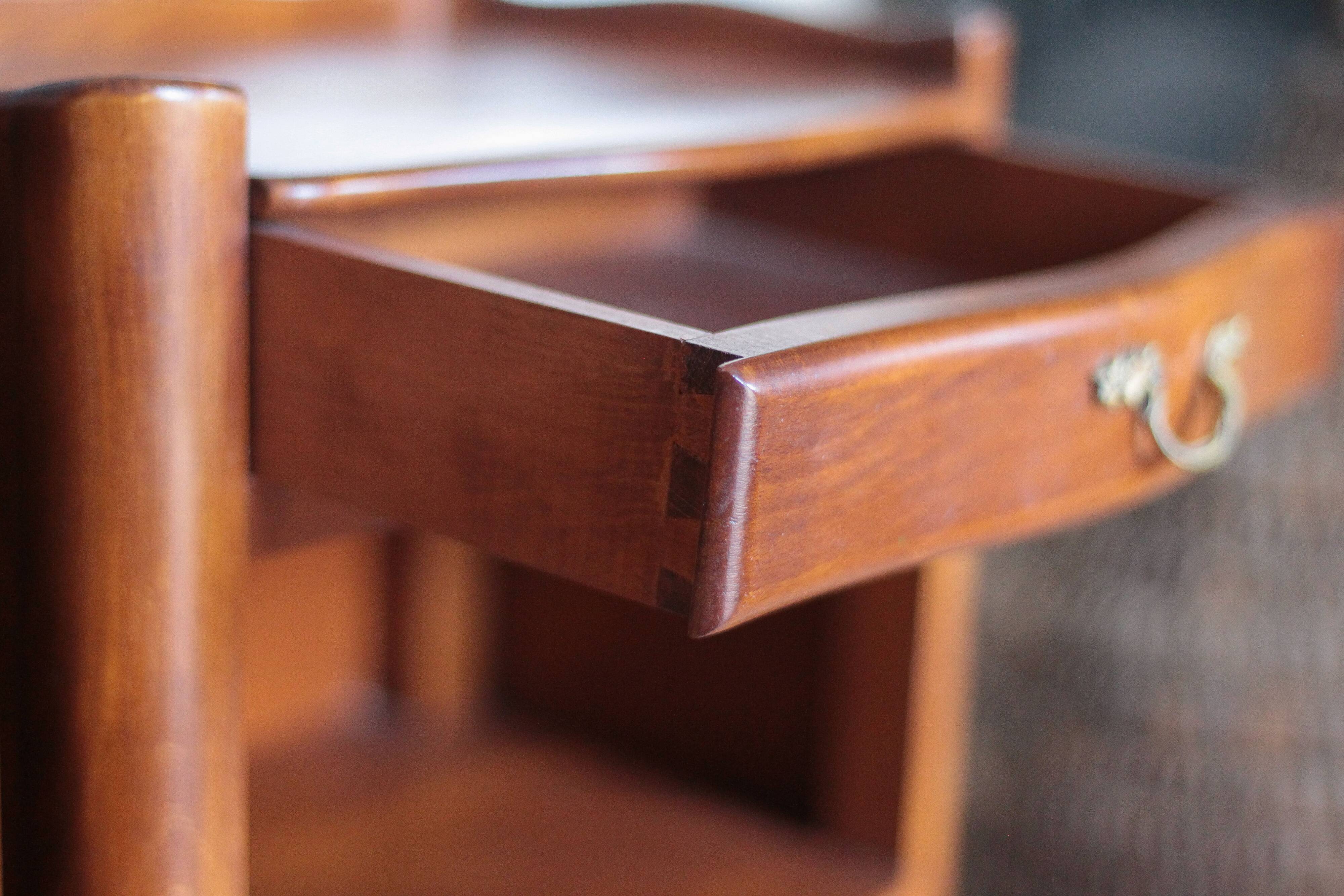 Pair of wooden bedside tables, vintage bedside table, side table.
