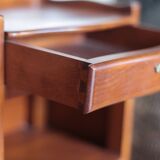 Pair of wooden bedside tables, vintage bedside table, side table.