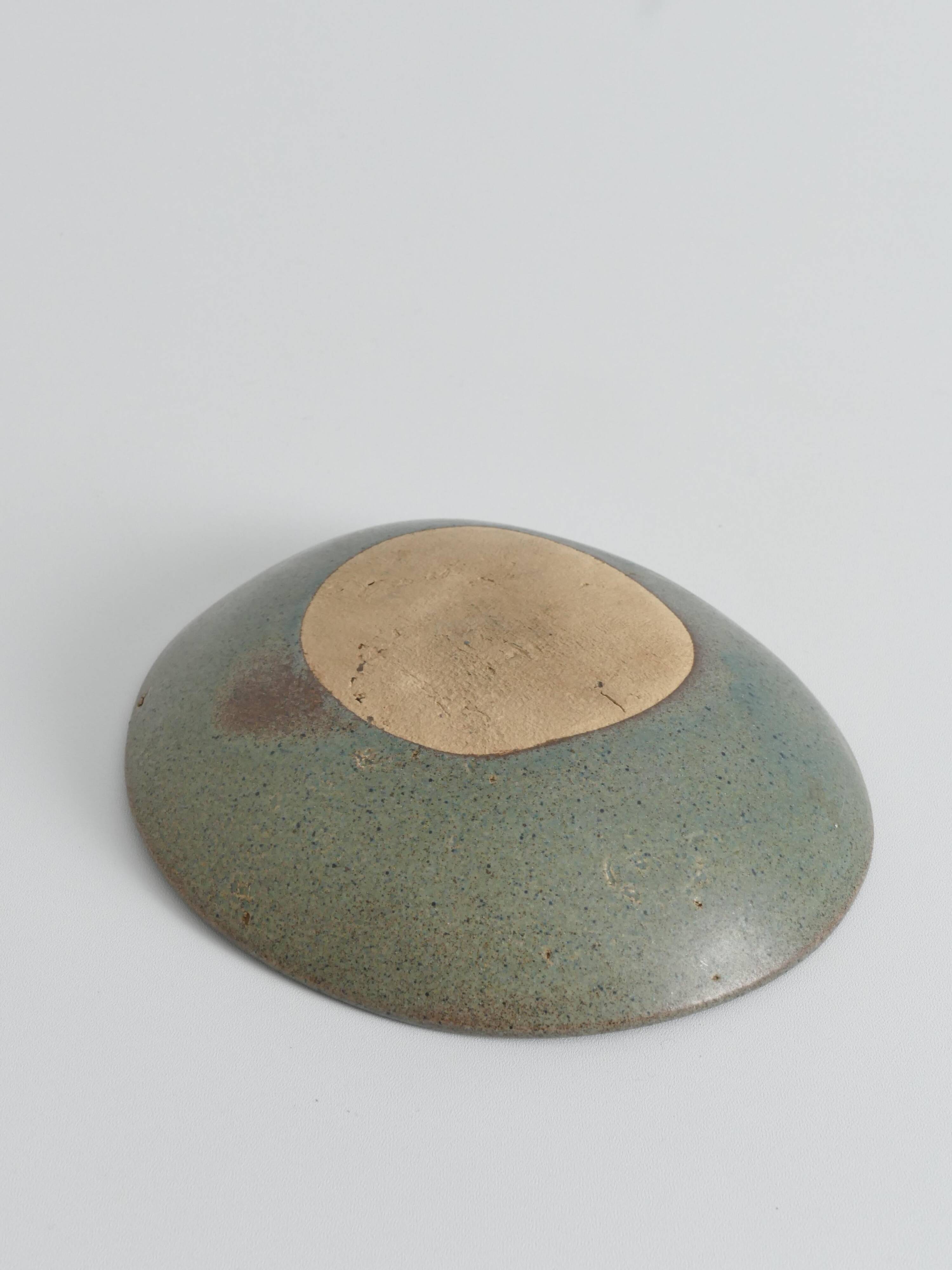 Midcentury-Modern Handmade Stoneware Bowl with Abstract Motif, 1960s