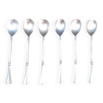 Art Deco 800 Silver Teaspoon Demitasse Marked Set of 6