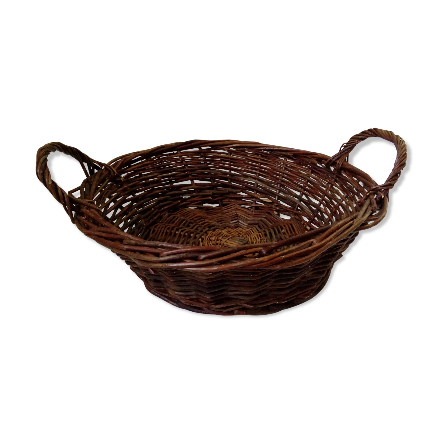 Wicker fruit basket with handles