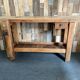 Old carpenter's wooden workbench 1960