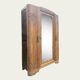 Art Deco wardrobe with bevelled mirror in solid raw walnut.