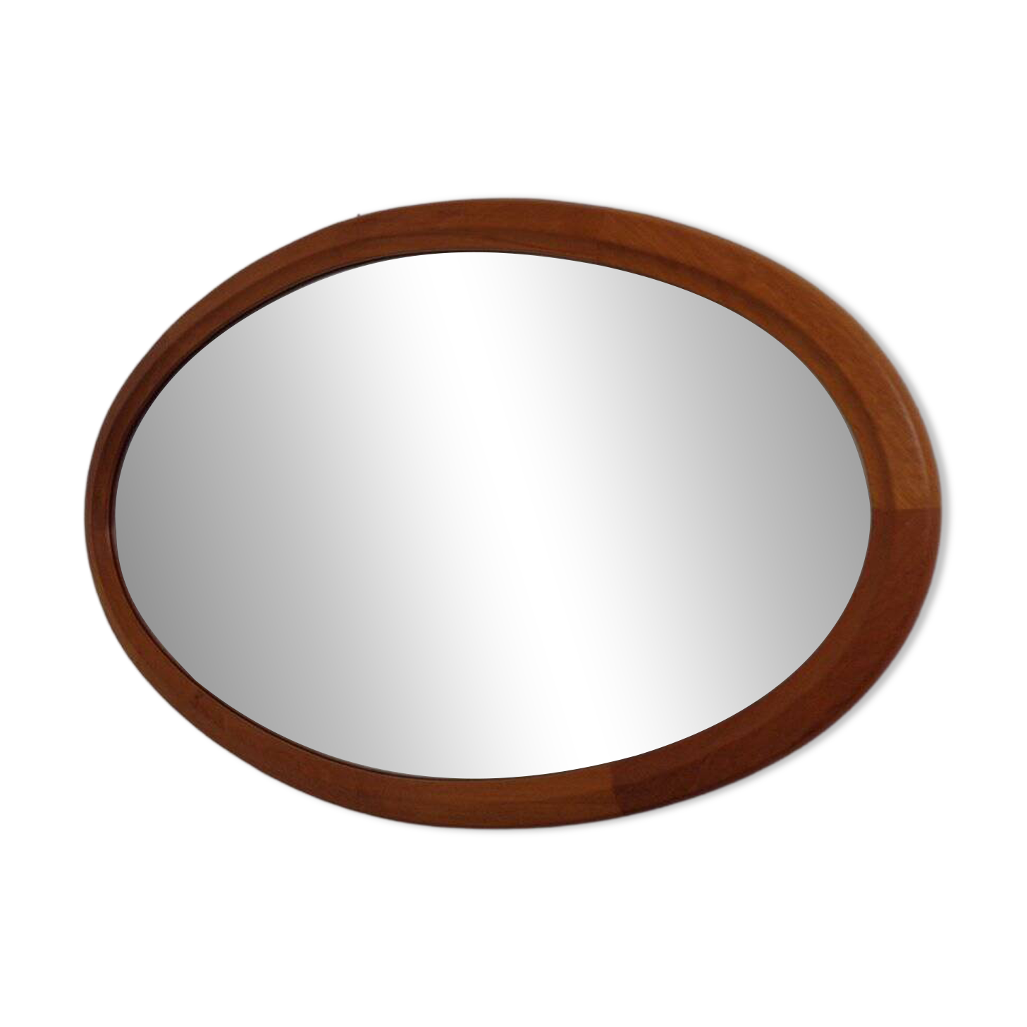 Large Danish Oval 501 Mirror in Teak by Aksel Kjersgaard, 1960s