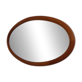 Large Danish Oval 501 Mirror in Teak by Aksel Kjersgaard, 1960s