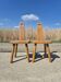 Set 2 - Dutch MCM fireside chair oak 1960s - brutalist plant stool