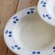 4 vintage deep plates in ivory earthenware with blue cherries