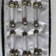 Set of 6 silver metal and crystal knife rests