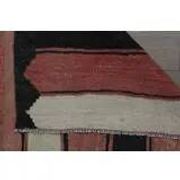 Striped Turkish Vintage Orange Beige Brown Kilim Wool Runner Rugs 142x315