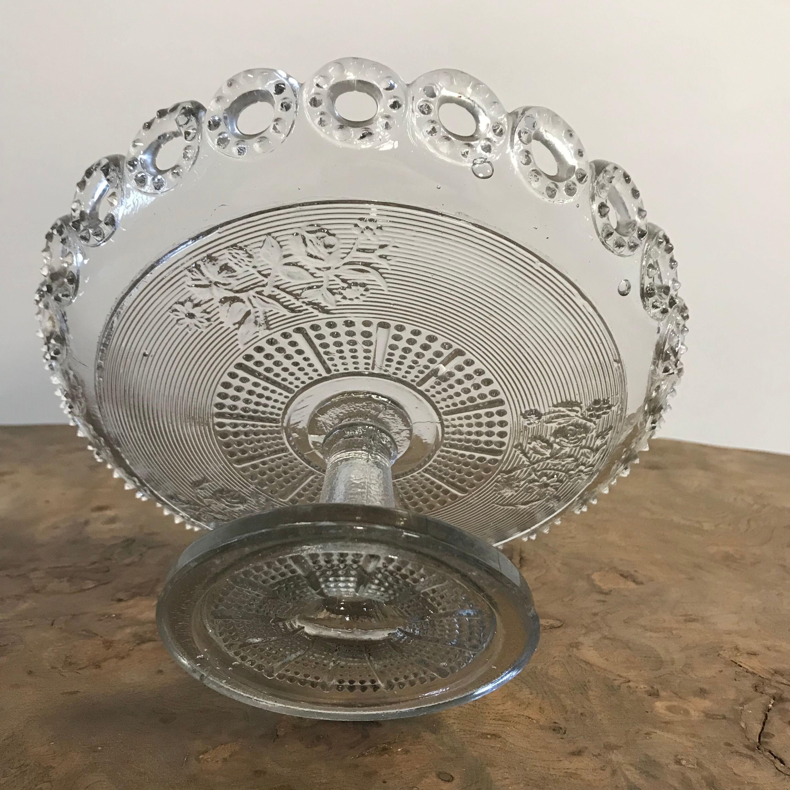 1900 pressed glass fruit cup