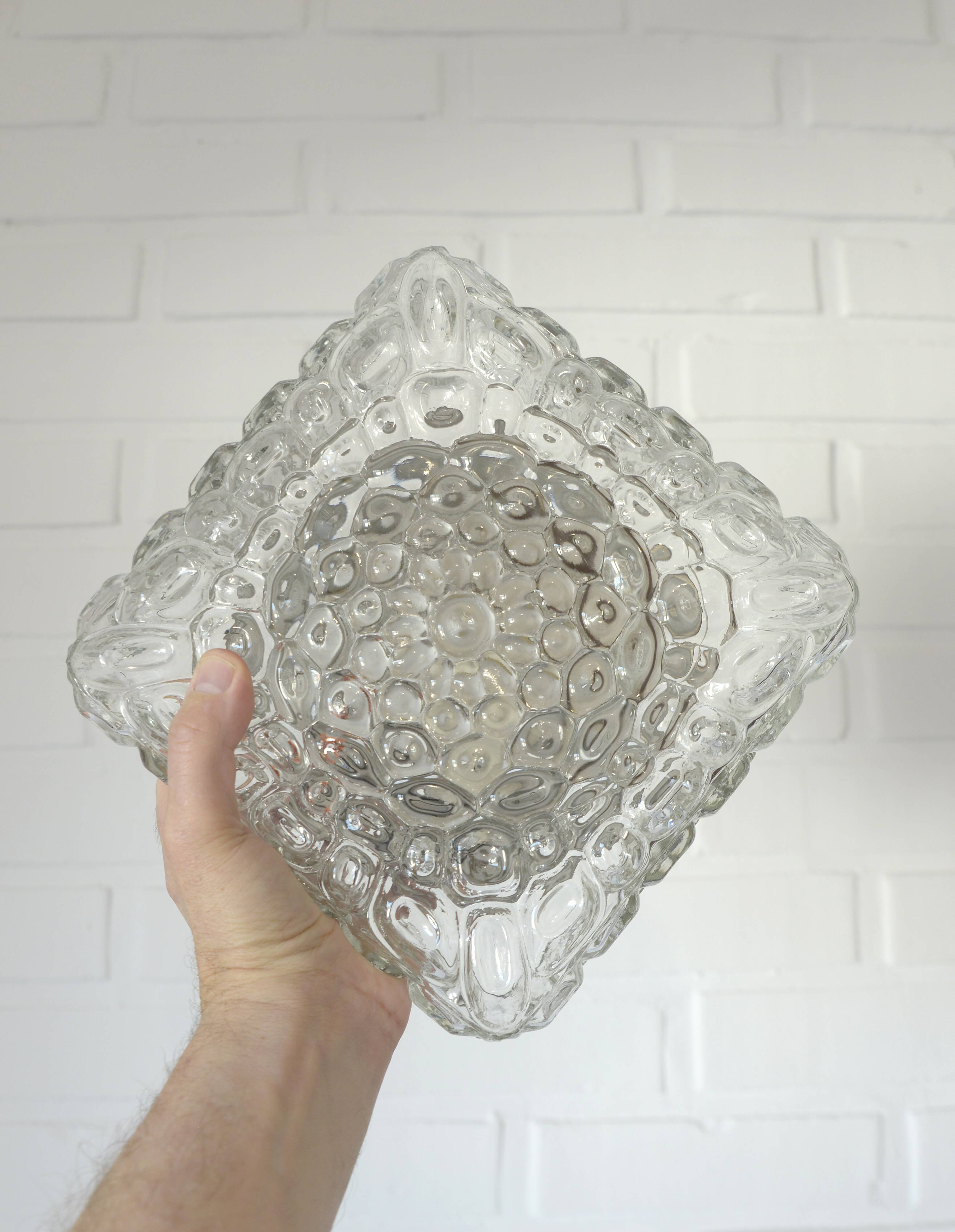 Vintage Wall Sconce / Bubble Glass / Mid Century Flush Mount Ceiling Light