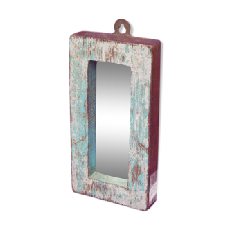 Mirror mural mini deco ancient teck blue skate 8x15cm