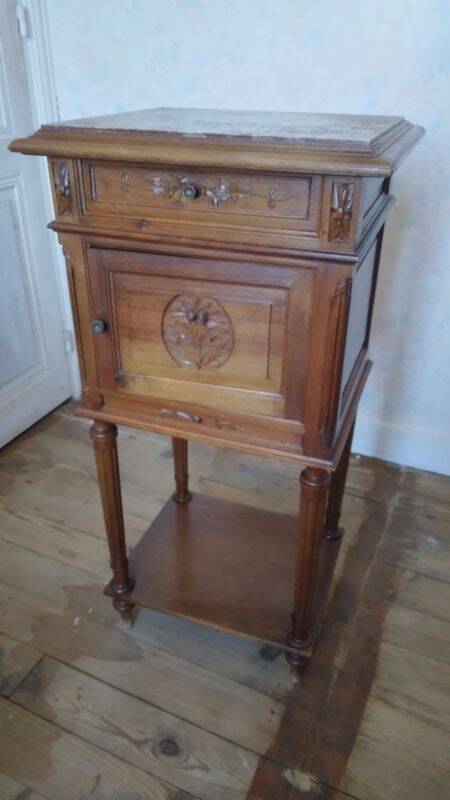 Antique wooden bedside table